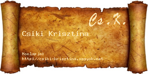 Csiki Krisztina névjegykártya